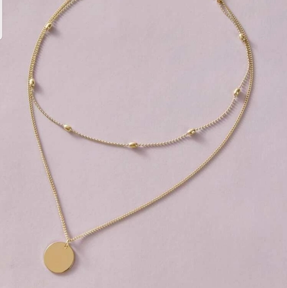 *Jordan* Disc Layered Necklace - Picture 2 of 4